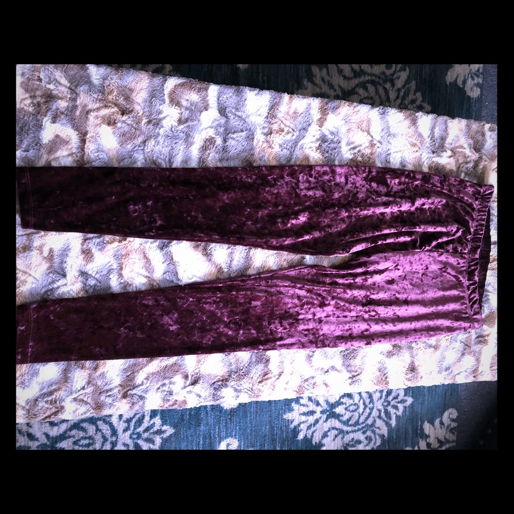Mossimo Crushed Velvet Maroon Leggings